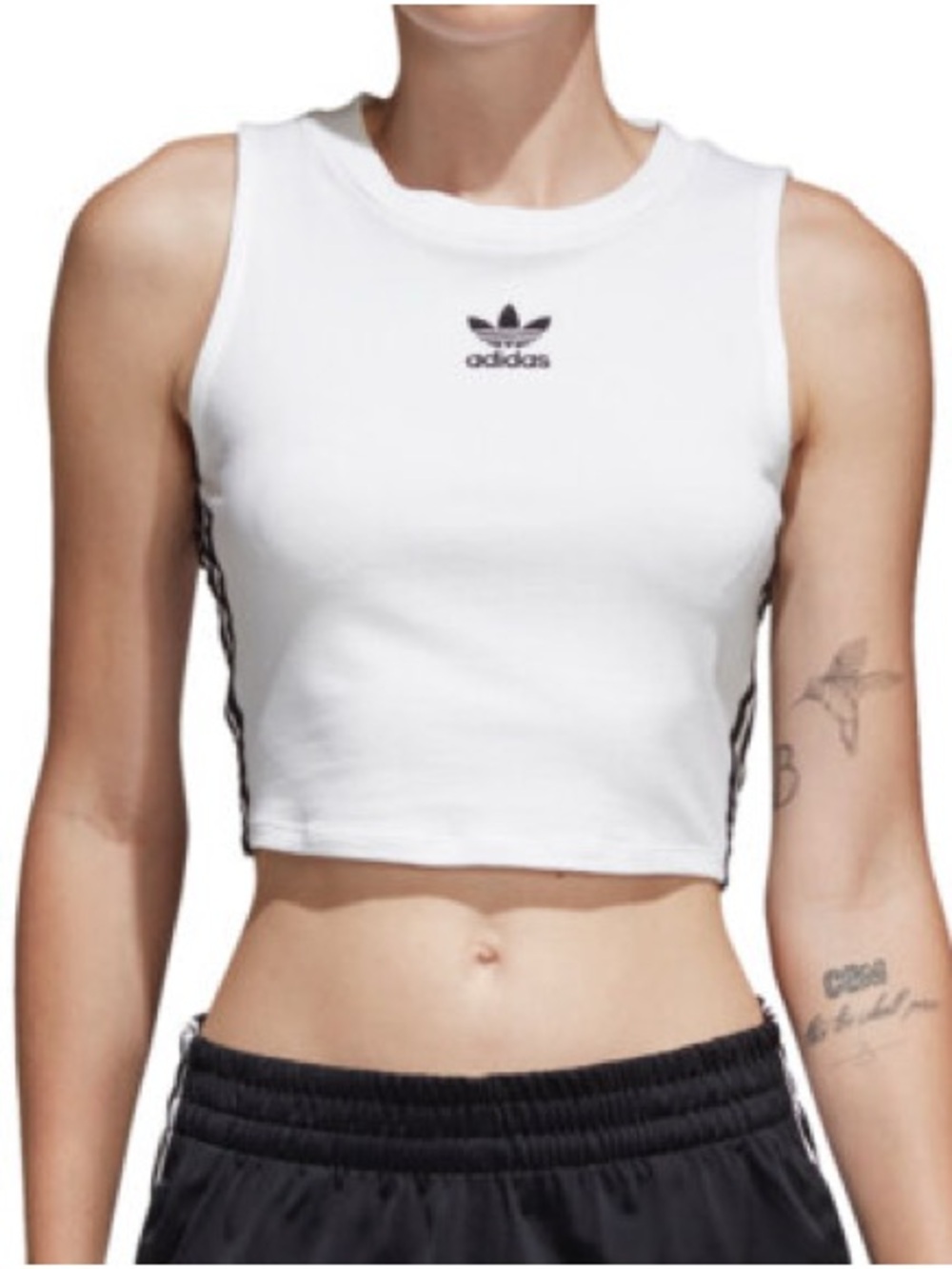 Adidas Originals White Crop Tank Top XS
